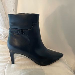 Black Calvin Klein heeled booties